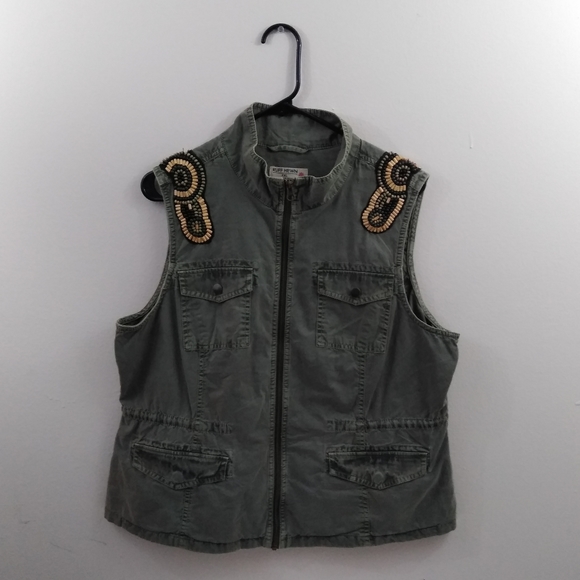 Ruff Hewn Jackets & Blazers - Ruff hewn green beaded vest pxl